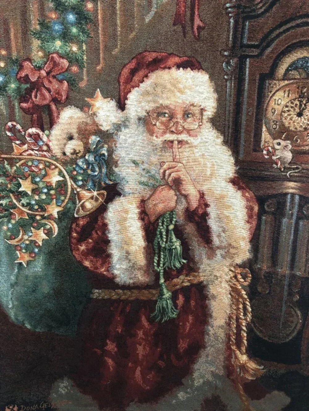 Santa Claus Christmas Tapestry Wall Hanging by Dona Gelsinger Made in the USA